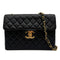 VINTAGE CHANEL JUMBO MATELASSE 30 CHAIN SHOULDER BAG BLACK LAMB SKIN 90329225