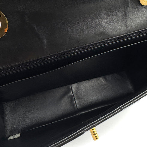 VINTAGE CHANEL JUMBO MATELASSE 30 CHAIN SHOULDER BAG BLACK LAMB SKIN 90329225