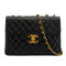 VINTAGE CHANEL JUMBO MATELASSE 30 CHAIN SHOULDER BAG BLACK LAMB SKIN GOLD HARDWARE 90333725