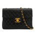 VINTAGE CHANEL JUMBO MATELASSE 30 CHAIN SHOULDER BAG BLACK LAMB SKIN GOLD HARDWARE 90334170