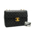 VINTAGE CHANEL JUMBO MATELASSE 30 CHAIN SHOULDER BAG BLACK LAMB SKIN GOLD HARDWARE 90335303