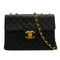 VINTAGE CHANEL JUMBO MATELASSE 30 CHAIN SHOULDER BAG BLACK LAMB SKIN GOLD HARDWARE 90340463