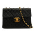 VINTAGE CHANEL JUMBO MATELASSE 30 CHAIN SHOULDER BAG BLACK LAMB SKIN GOLD HARDWARE 90340463