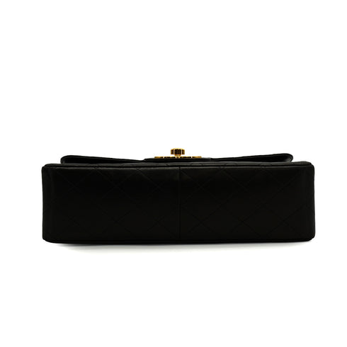 VINTAGE CHANEL JUMBO MATELASSE 30 CHAIN SHOULDER BAG BLACK LAMB SKIN GOLD HARDWARE 90340463
