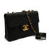 VINTAGE CHANEL JUMBO MATELASSE 30 CHAIN SHOULDER BAG BLACK LAMB SKIN GOLD HARDWARE 90340463