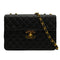 VINTAGE CHANEL JUMBO MATELASSE 30 CHAIN SHOULDER BAG BLACK LAMB SKIN GOLD HARDWARE 90346668