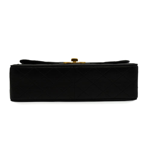 VINTAGE CHANEL JUMBO MATELASSE 30 CHAIN SHOULDER BAG BLACK LAMB SKIN GOLD HARDWARE 90346668