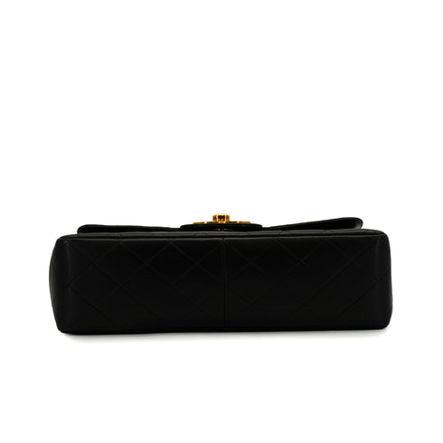 VINTAGE CHANEL JUMBO MATELASSE 30 CHAIN SHOULDER BAG BLACK LAMB SKIN GOLD HARDWARE 90346877
