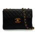 VINTAGE CHANEL JUMBO MATELASSE 30 CHAIN SHOULDER BAG BLACK LAMB SKIN GOLD HARDWARE 90347835