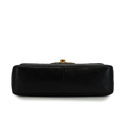 VINTAGE CHANEL JUMBO MATELASSE 30 CHAIN SHOULDER BAG BLACK LAMB SKIN GOLD HARDWARE 90347835