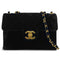 VINTAGE CHANEL JUMBO MATELASSE 30 CHAIN SHOULDER BAG BLACK VELOR GOLD HARDWARE 90324833