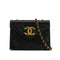 VINTAGE CHANEL LETTER FLAP MATELASSE BIG COCO CHAIN SHOULDER BAG BLACK LAMB SKIN GOLD HARDWARE 90339944