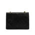 VINTAGE CHANEL LETTER FLAP MATELASSE BIG COCO CHAIN SHOULDER BAG BLACK LAMB SKIN GOLD HARDWARE 90339944
