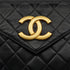 VINTAGE CHANEL LETTER FLAP MATELASSE BIG COCO CHAIN SHOULDER BAG BLACK LAMB SKIN GOLD HARDWARE 90339944