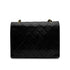 VINTAGE CHANEL LETTER FLAP MATELASSE BIG COCO CHAIN SHOULDER BAG BLACK LAMB SKIN GOLD HARDWARE 90317874