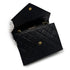 VINTAGE CHANEL LETTER FLAP MATELASSE BIG COCO CHAIN SHOULDER BAG BLACK LAMB SKIN GOLD HARDWARE 90317874