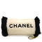 VINTAGE CHANEL LOGO ARM WARMER CHAIN WHITE BLACK FAUX FUR RTW 90346102