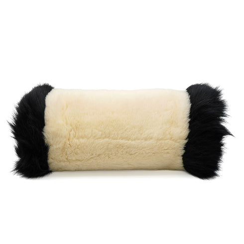 VINTAGE CHANEL LOGO ARM WARMER CHAIN WHITE BLACK FAUX FUR RTW 90346102