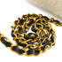 VINTAGE CHANEL LOGO ARM WARMER CHAIN WHITE BLACK FAUX FUR RTW 90346102