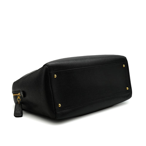 VINTAGE CHANEL COCOMARK CHAIN SHOULDER BAG BLACK CAVIAR SKIN GOLD HARDWARE 90346137