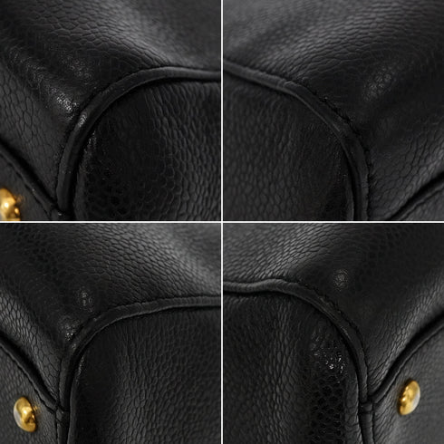 VINTAGE CHANEL COCOMARK CHAIN SHOULDER BAG BLACK CAVIAR SKIN GOLD HARDWARE 90346137