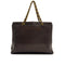 VINTAGE CHANEL LOGO CHAIN TOTE BAG BROWN CAVIAR SKIN GOLD HARDWARE 90315446