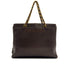 VINTAGE CHANEL LOGO CHAIN TOTE BAG BROWN CAVIAR SKIN GOLD HARDWARE 90315446