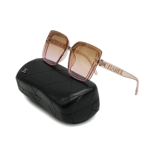 VINTAGE CHANEL LOGO COCOMARK SUNGLASSES GOLD BROWN EYEWEAR 90324125