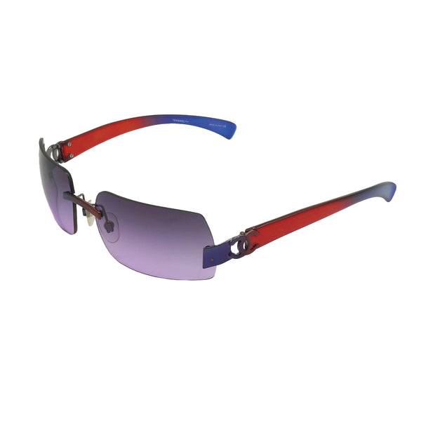 VINTAGE CHANEL LOGO COCOMARK SUNGLASSES PURPLE EYEWEAR 90338262