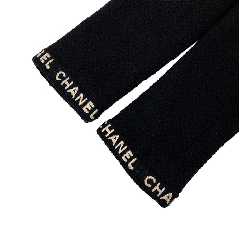VINTAGE CHANEL LOGO COCO BUTTON JACKET BLACK WOOL 38 95A RTW 90319628