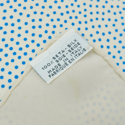 VINTAGE CHANEL LOGO DOT PATTERN SCARF ECRU SILK 90328721