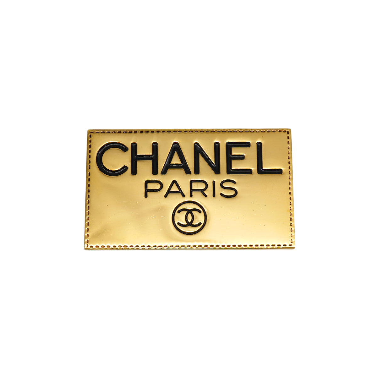 VINTAGE CHANEL LOGO PLATE BROOCH GOLD ACCESSORY 90330692 – PURPOSE