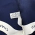 VINTAGE CHANEL LOGO RIBBON SCARF WHITE NAVY SILK 90319123