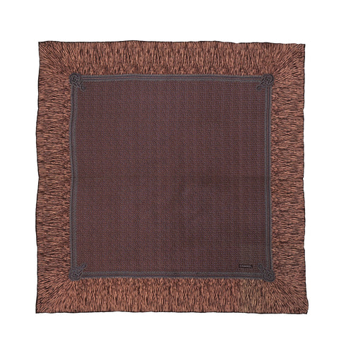 VINTAGE CHANEL LOGO SCARF BROWN SILK 90322221
