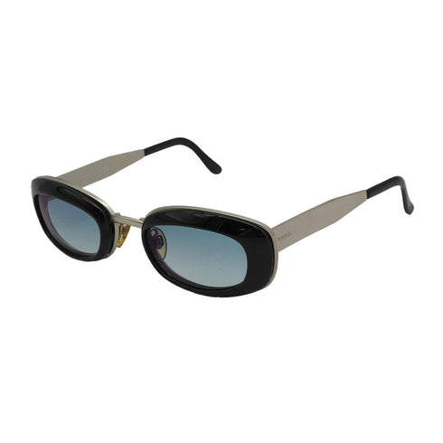 VINTAGE CHANEL LOGO SUNGLASSES SILVER BLACK EYEWEAR 90330664
