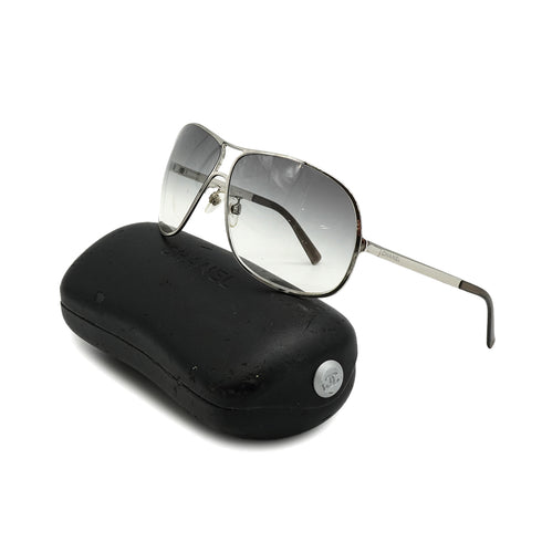 VINTAGE CHANEL LOGO SUNGLASSES SILVER EYEWEAR 90326599