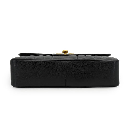 VINTAGE CHANEL MADEMOISELLE CHAIN SHOULDER BAG BLACK CAVIAR SKIN GOLD HARDWARE 90335300
