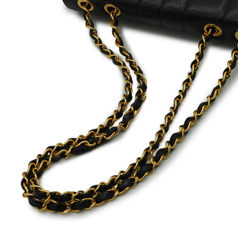 VINTAGE CHANEL MADEMOISELLE CHAIN SHOULDER BAG BLACK CAVIAR SKIN GOLD HARDWARE 90343855