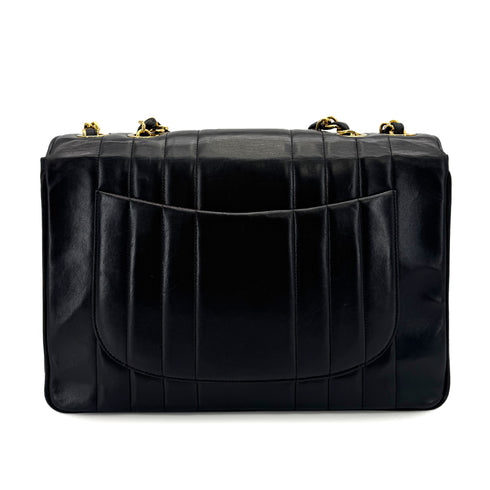 VINTAGE CHANEL MADEMOISELLE CHAIN SHOULDER BAG BLACK LAMB SKIN GOLD HARDWARE 90318632