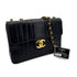 VINTAGE CHANEL MADEMOISELLE CHAIN SHOULDER BAG BLACK LAMB SKIN GOLD HARDWARE 90318632