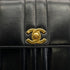 VINTAGE CHANEL MADEMOISELLE CHAIN SHOULDER BAG BLACK LAMB SKIN GOLD HARDWARE 90321147