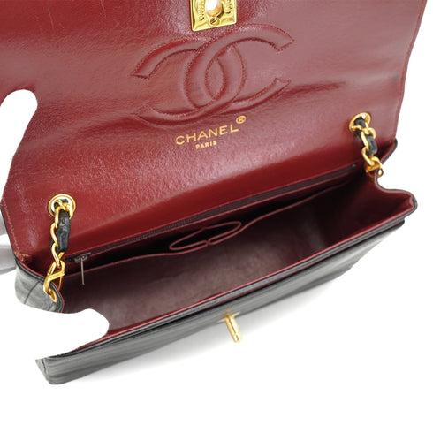 VINTAGE CHANEL MADEMOISELLE CHAIN SHOULDER BAG BLACK LAMB SKIN GOLD HARDWARE 90326606