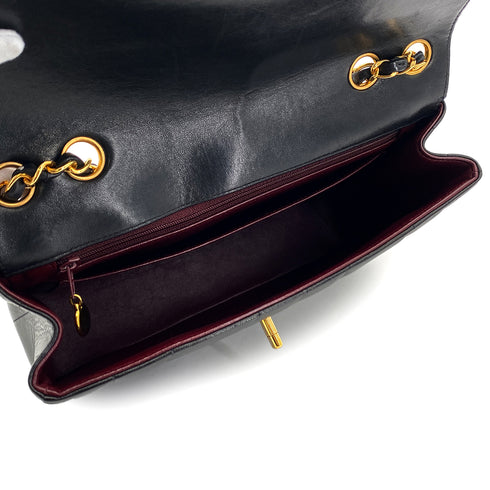 VINTAGE CHANEL MADEMOISELLE CHAIN SHOULDER BAG BLACK LAMB SKIN GOLD HARDWARE 90327062