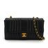 VINTAGE CHANEL MADEMOISELLE CHAIN SHOULDER BAG BLACK CAVIAR SKIN GOLD HARDWARE 90331376