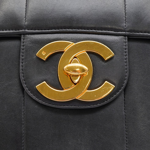 VINTAGE CHANEL MADEMOISELLE CHAIN SHOULDER BAG BLACK LAMB SKIN GOLD HARDWARE 90335601