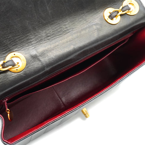 VINTAGE CHANEL MADEMOISELLE CHAIN SHOULDER BAG BLACK LAMB SKIN GOLD HARDWARE 90335601