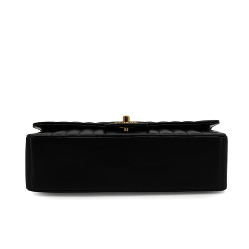 VINTAGE CHANEL MADEMOISELLE CHAIN SHOULDER BAG BLACK LAMB SKIN GOLD HARDWARE 90337660