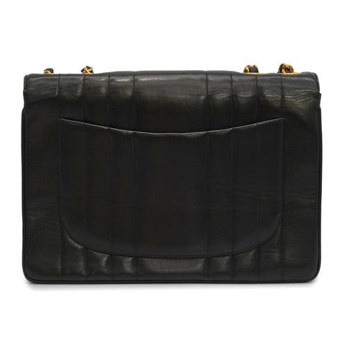 VINTAGE CHANEL MADEMOISELLE CHAIN SHOULDER BAG BLACK LAMB SKIN GOLD HARDWARE 90341916