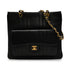 VINTAGE CHANEL MADEMOISELLE CHAIN SHOULDER BAG BLACK LAMB SKIN GOLD HARDWARE 90346141