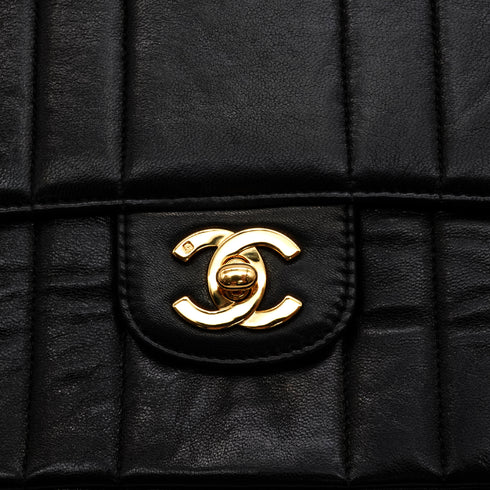 VINTAGE CHANEL MADEMOISELLE CHAIN SHOULDER BAG BLACK LAMB SKIN GOLD HARDWARE 90346141